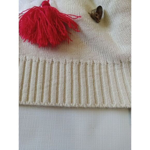 Women's Beige Tight Knit Falalallama Llama Ugly Christmas Sweater Size Medium - Picture 11 of 12